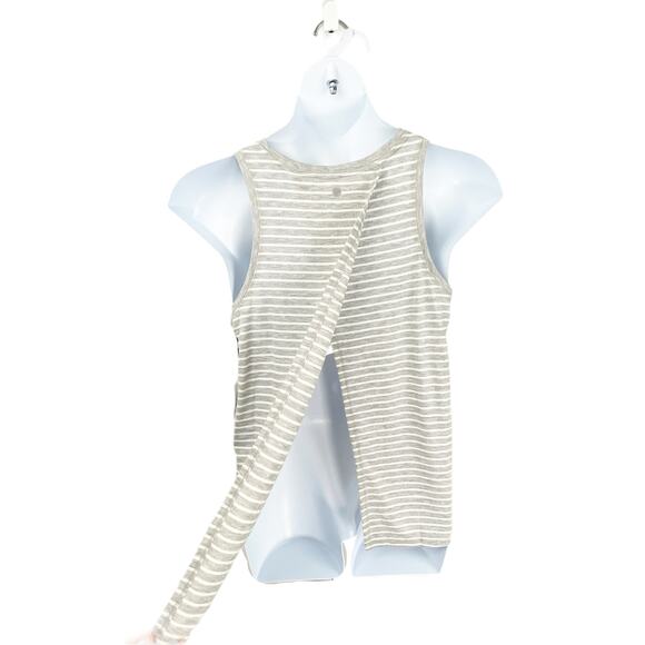 Yogalicious Heather Striped Open Back Tank Large - Picture 3 of 8